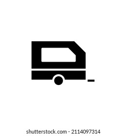 Caravana, Camper, Plantilla de logotipo de Ilustración de Icono Sólido de Viaje. Idóneo Para Muchos Fines.