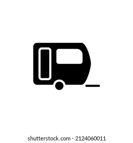 Caravan, Camper, Travel Solid Icon Vector Illustration Logo Template. Suitable For Many Purposes.