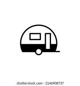 Plantilla de logotipo de Ilustración de Icono de línea sólida para caravanas, caravanas, caravanas, caravanas. Idóneo Para Muchos Fines.