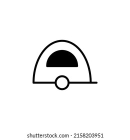 Plantilla de logotipo de Ilustración de Icono de línea sólida para caravanas, caravanas, caravanas, caravanas. Idóneo Para Muchos Fines.