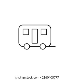 Caravan, Camper, Travel Thin Line Icon Vector Illustration Logo Template. Suitable For Many Purposes.