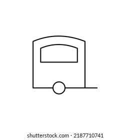 Caravan, Camper, Travel Thin Line Icon Vector Illustration Logo Template. Suitable For Many Purposes.