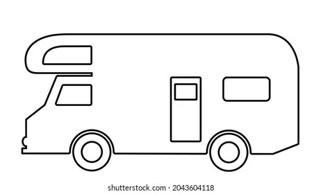 698 Caravan trailer black outline Images, Stock Photos & Vectors ...