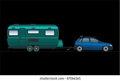 Caravan or camper van, vector