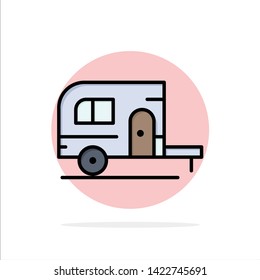 Caravan, Camping, Camp, Travel Abstract Circle Background Flat color Icon