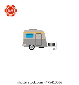 Caravan as Camping Concept Icon