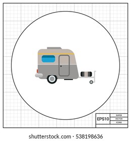 Caravan as Camping Concept Icon