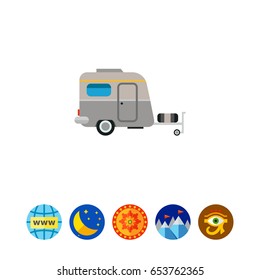 Caravan as Camping Concept Icon