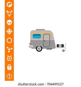 Caravan as Camping Concept Icon