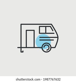 caravan camping trailer vector icon travel transport