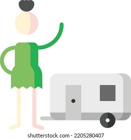 caravan can isolated design element stock illustration. Vector on a white background