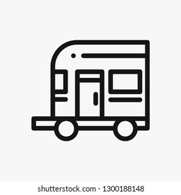 Caravan car concept line icon. Simple element illustration.  Caravan car concept outline symbol design. Can be used for web and mobile UI/UX . Modern vector style.
