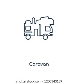 Caravan concept line icon. Linear Caravan concept outline symbol design. This simple element illustration can be used for web and mobile UI/UX.