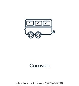 Caravan concept line icon. Linear Caravan concept outline symbol design. This simple element illustration can be used for web and mobile UI/UX.