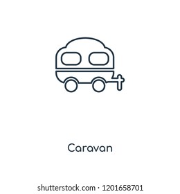 Caravan concept line icon. Linear Caravan concept outline symbol design. This simple element illustration can be used for web and mobile UI/UX.