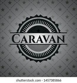 Caravan dark emblem. Retro. Vector Illustration. Detailed.