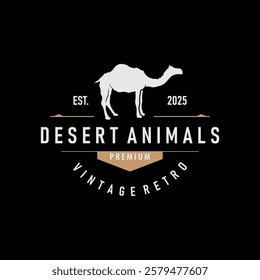 caravan design camel logo silhouette desert animal simple minimalist template icon symbol