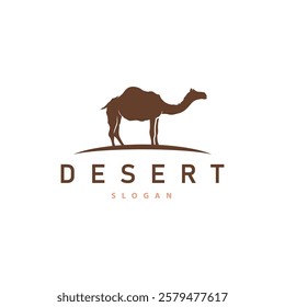 caravan design camel logo silhouette desert animal simple minimalist template icon symbol