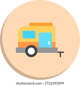 Ícone de Estilo de Círculo Plano de Caravana