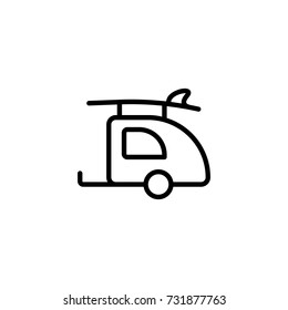 Caravan flat icon. Single high quality outline symbol of water for web design or mobile app. Thin line signs of swimming for design logo, visit card, etc. Outline logo of sport 