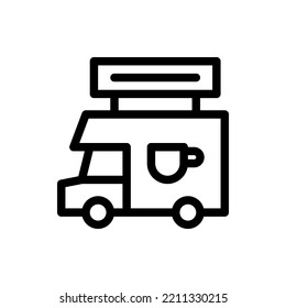 Caravan, Food Truck, Street Food, Flat Icon Logo Illustration Vector Isolated. Coffee and Delivery icon set. Suitable for Web Design, Logo, App. 
