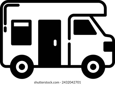 Caravan glyph and line vector illustration