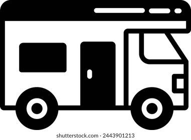 Caravan glyph and line vector illustration