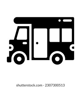 caravan glyph style icon, vector icon can be used for mobile, ui, web