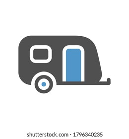 Caravan - gray blue icon isolated on white background