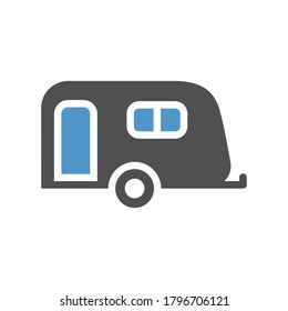 Caravan - gray blue icon isolated on white background