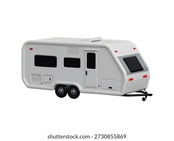 Caravan icon 3d render concept of holiday camping caravan trailer icon vector illustration