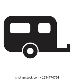 caravan icon black and isolated vector illustration