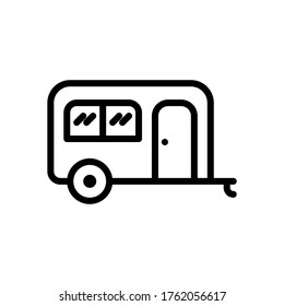 Caravan icon or clipart in line style