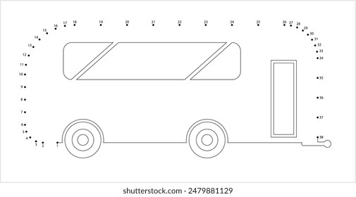 Caravan Icon Connect The Dots, Travel Trailer, Camper Icon, Towed Trailer, Travel Trailer, Tourer, Camp Vector Art Illustration, Puzzle Game Containing A Sequence Of Numbered Dots