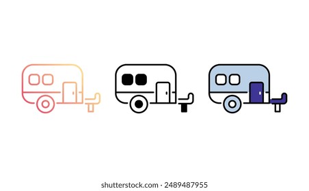Caravan icon design with white background stock illustration