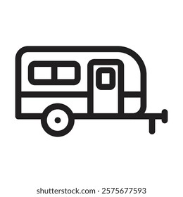 Caravan icon. Editable line icon. Vector illustration