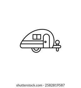 Caravan icon Flat isolated outline sign