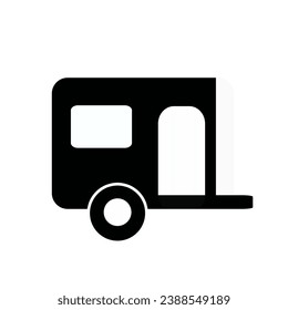 Caravan icon. Isolated on white background. Vector illustration.