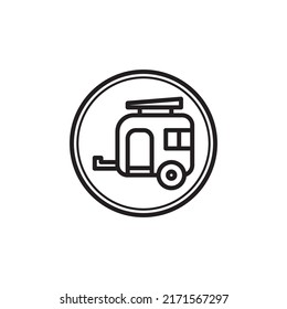 caravan icon in line style