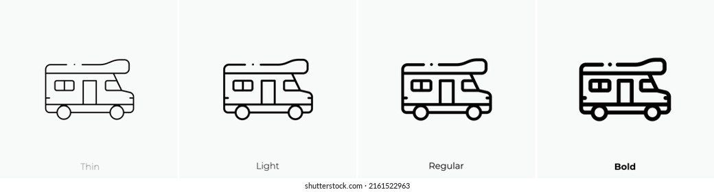 caravan icon. Linear style sign isolated on white background. Vector illustration.