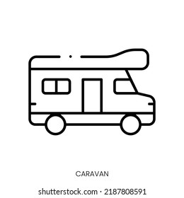 caravan icon. Linear style sign isolated on white background. Vector illustration