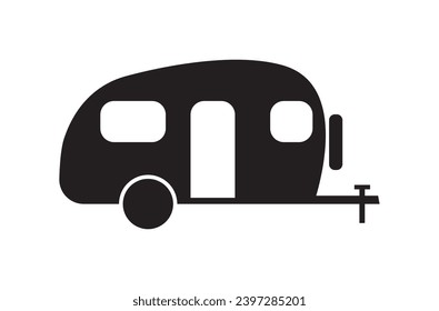 caravan icon on white background