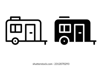 Caravan icon with outline and glyph style.