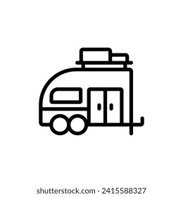 caravan icon outline style vector design