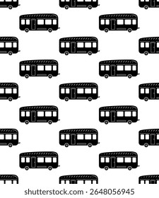 Caravan Icon Seamless Pattern, Travel Trailer, Camper Icon Vector Art Illustration