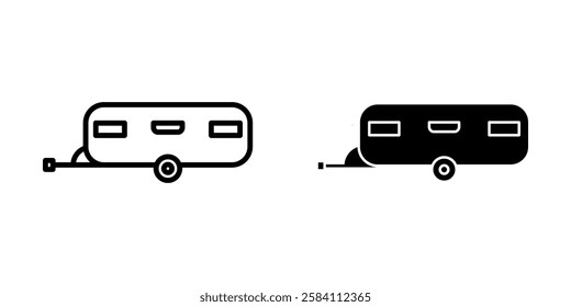 caravan Icon set. Symbol isolated white background. vector illustration. color editable.