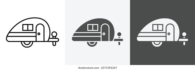 Caravan icon set vector art