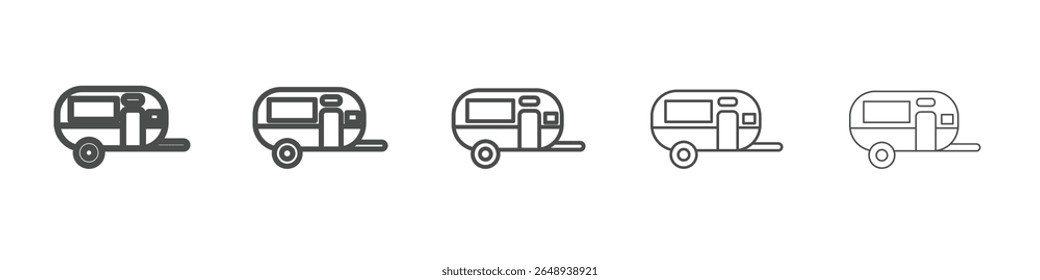 ícone de caravana simples sinal de vetor isolado