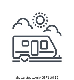 Caravan icon suitable for info graphics, websites and print media and  interfaces. Line vector icon.