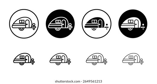 Ícone de caravana fino simples símbolo de ilustração
